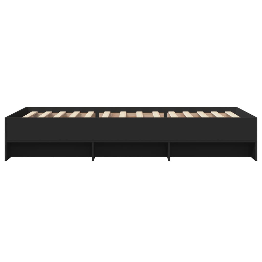 sengeramme 90x200 cm konstrueret træ sort