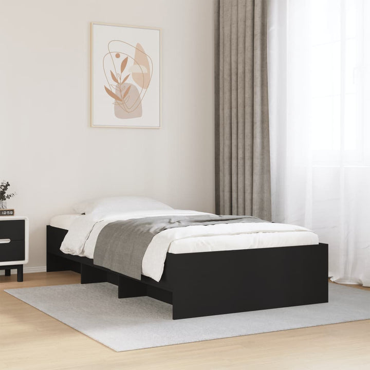 sengeramme 90x200 cm konstrueret træ sort