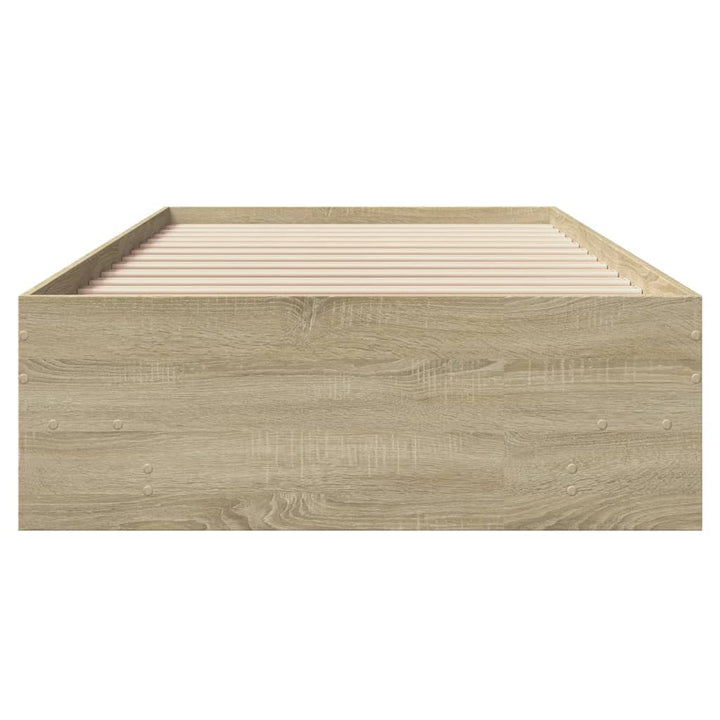 sengeramme 90x200 cm uden madras konstrueret træ sonoma-eg