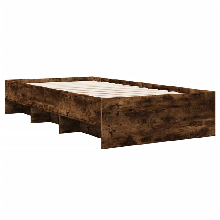sengeramme 90x200 cm uden madras konstrueret træ røget eg