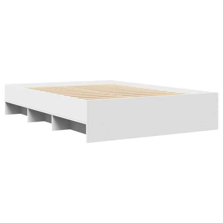 sengestel 140x190 cm konstrueret træ hvid