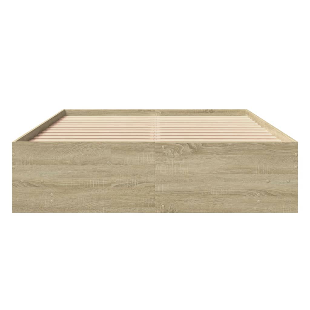 sengestel 135x190 cm konstrueret træ sonoma-eg