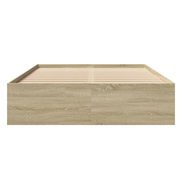sengestel 135x190 cm konstrueret træ sonoma-eg