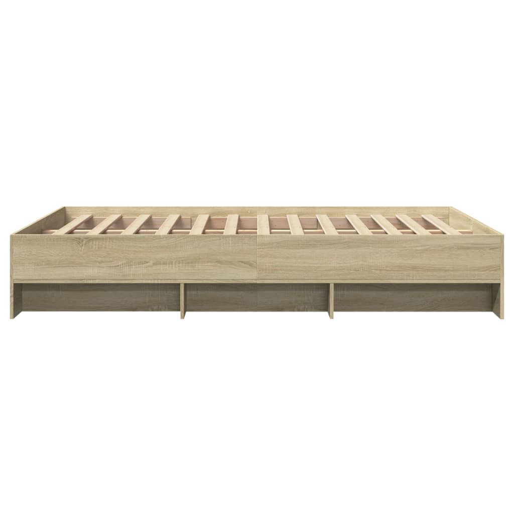 sengestel 135x190 cm konstrueret træ sonoma-eg