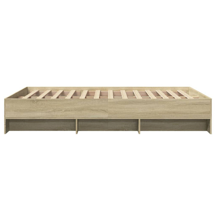 sengestel 135x190 cm konstrueret træ sonoma-eg