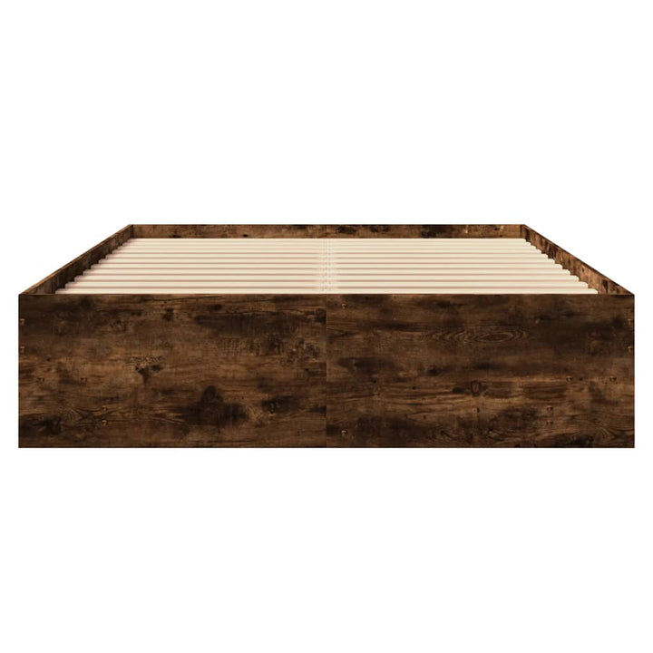 sengestel 135x190 cm konstrueret træ røget eg
