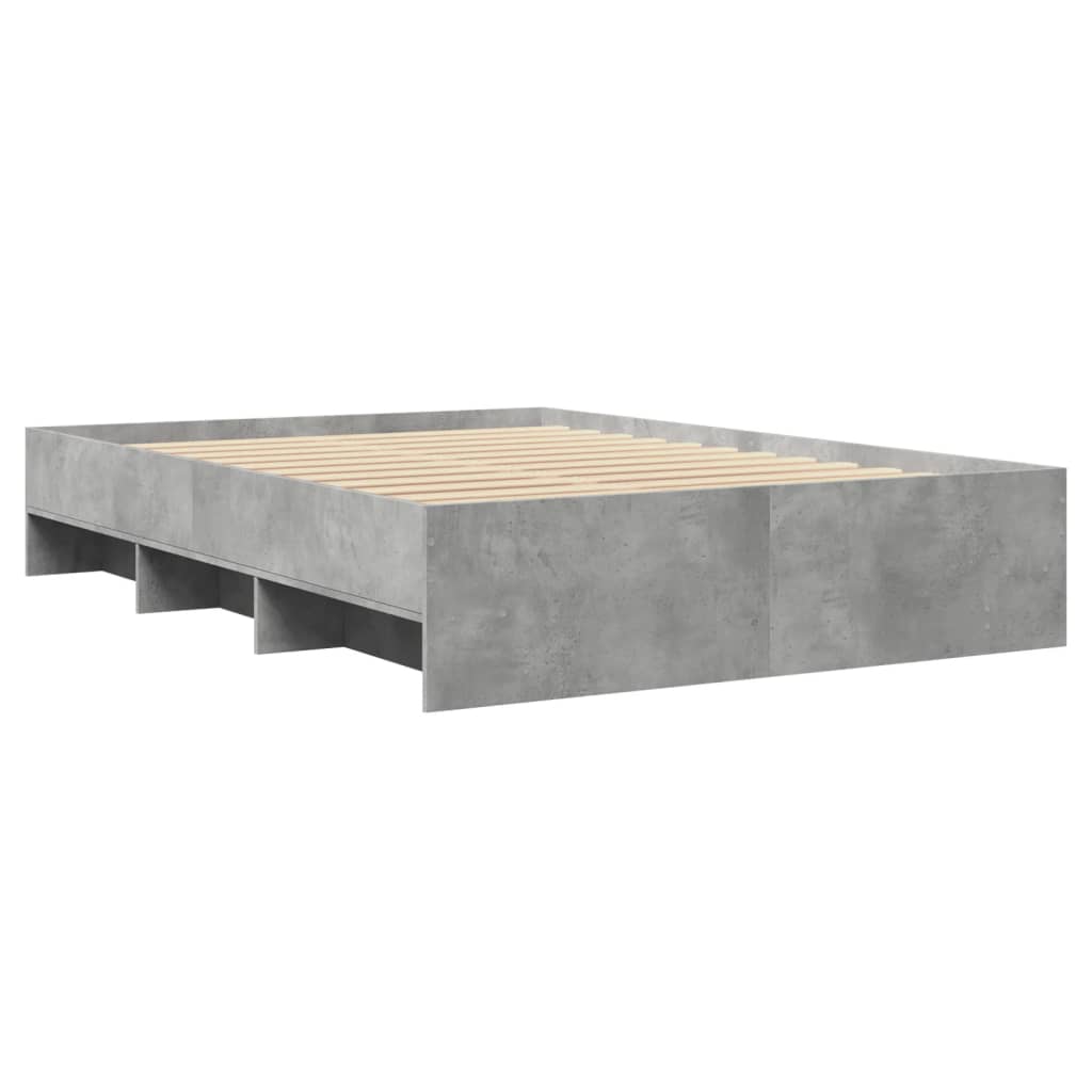 sengestel 120x190 cm konstrueret træ betongrå