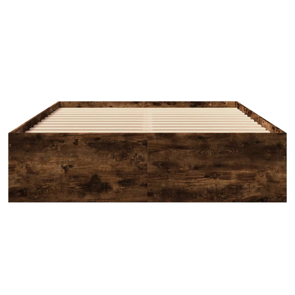 sengeramme 120x190 cm uden madras konstrueret træ røget eg