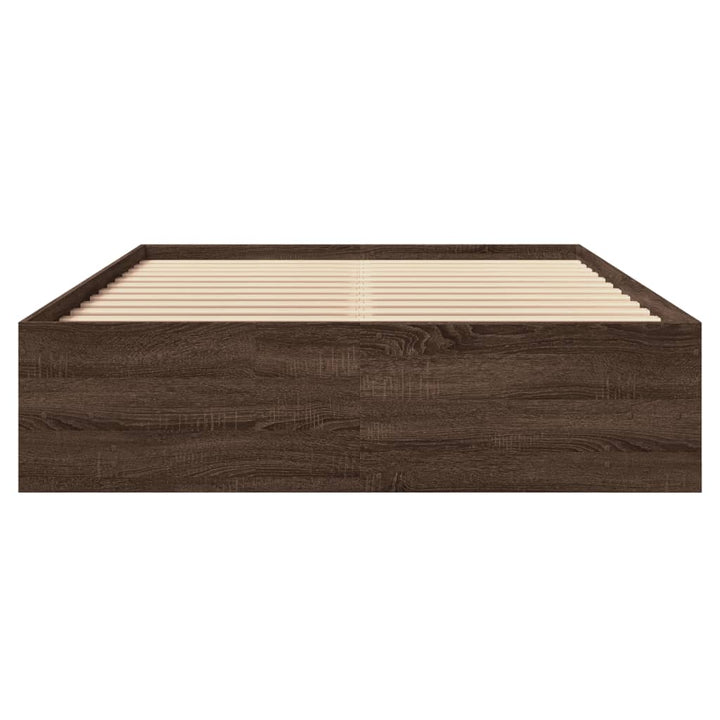 sengeramme 120x190 cm uden madras konstrueret træ brunt eg