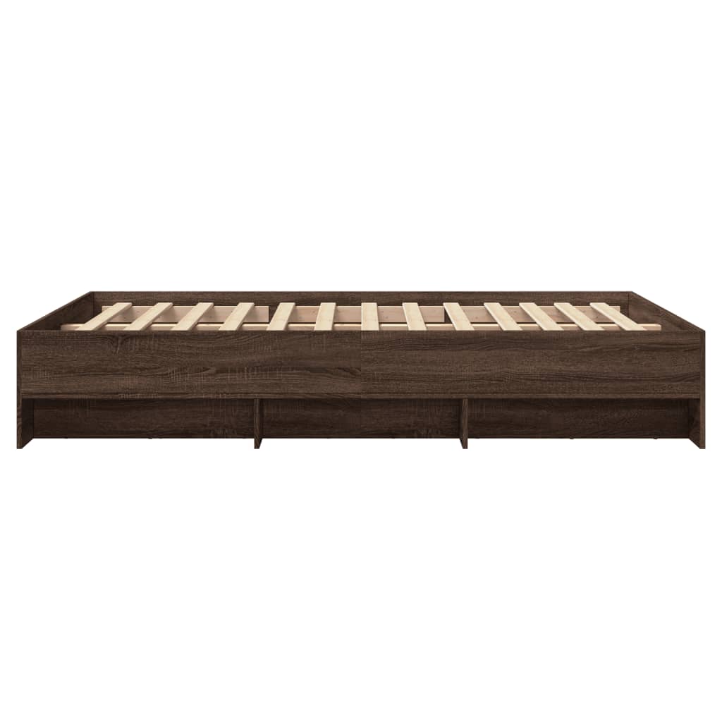 sengeramme 120x190 cm uden madras konstrueret træ brunt eg
