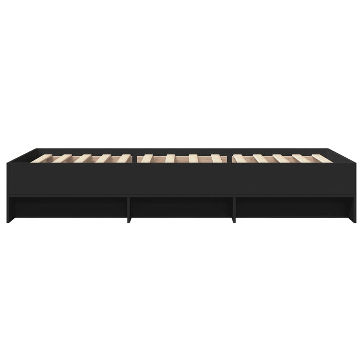sengeramme 90x190 cm konstrueret træ sort
