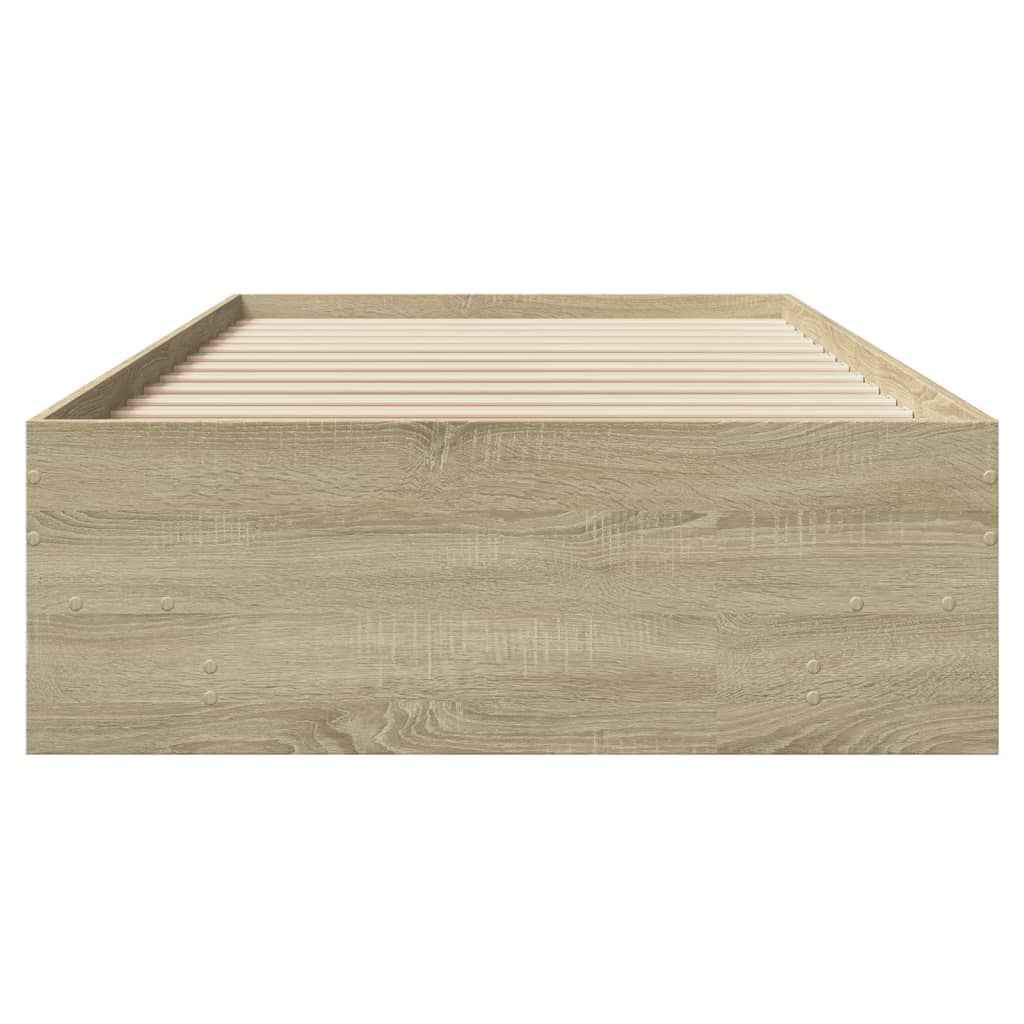 sengeramme 90x190 cm uden madras konstrueret træ sonoma-eg