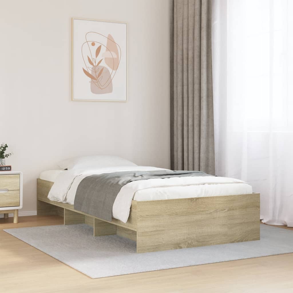 sengeramme 90x190 cm uden madras konstrueret træ sonoma-eg