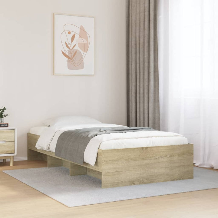 sengeramme 90x190 cm uden madras konstrueret træ sonoma-eg