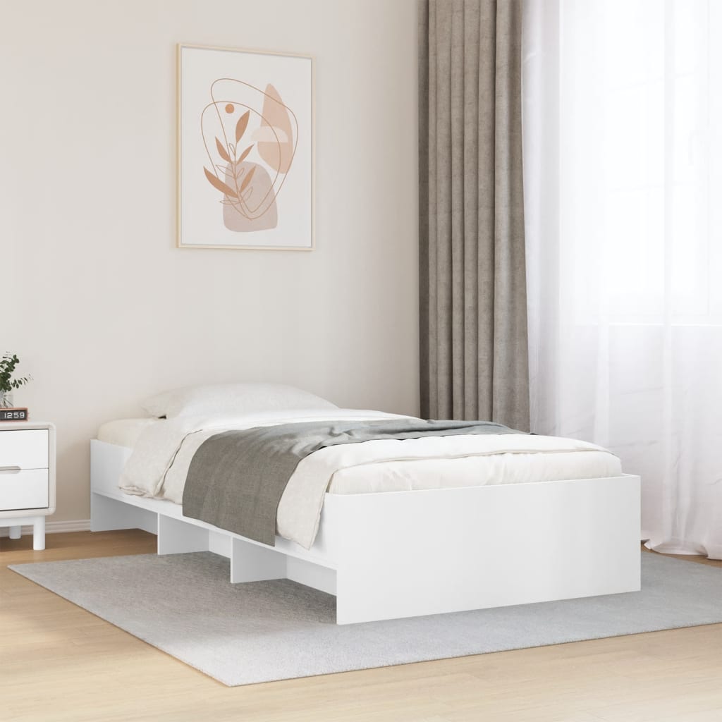 sengeramme 75x190 cm konstrueret træ hvid