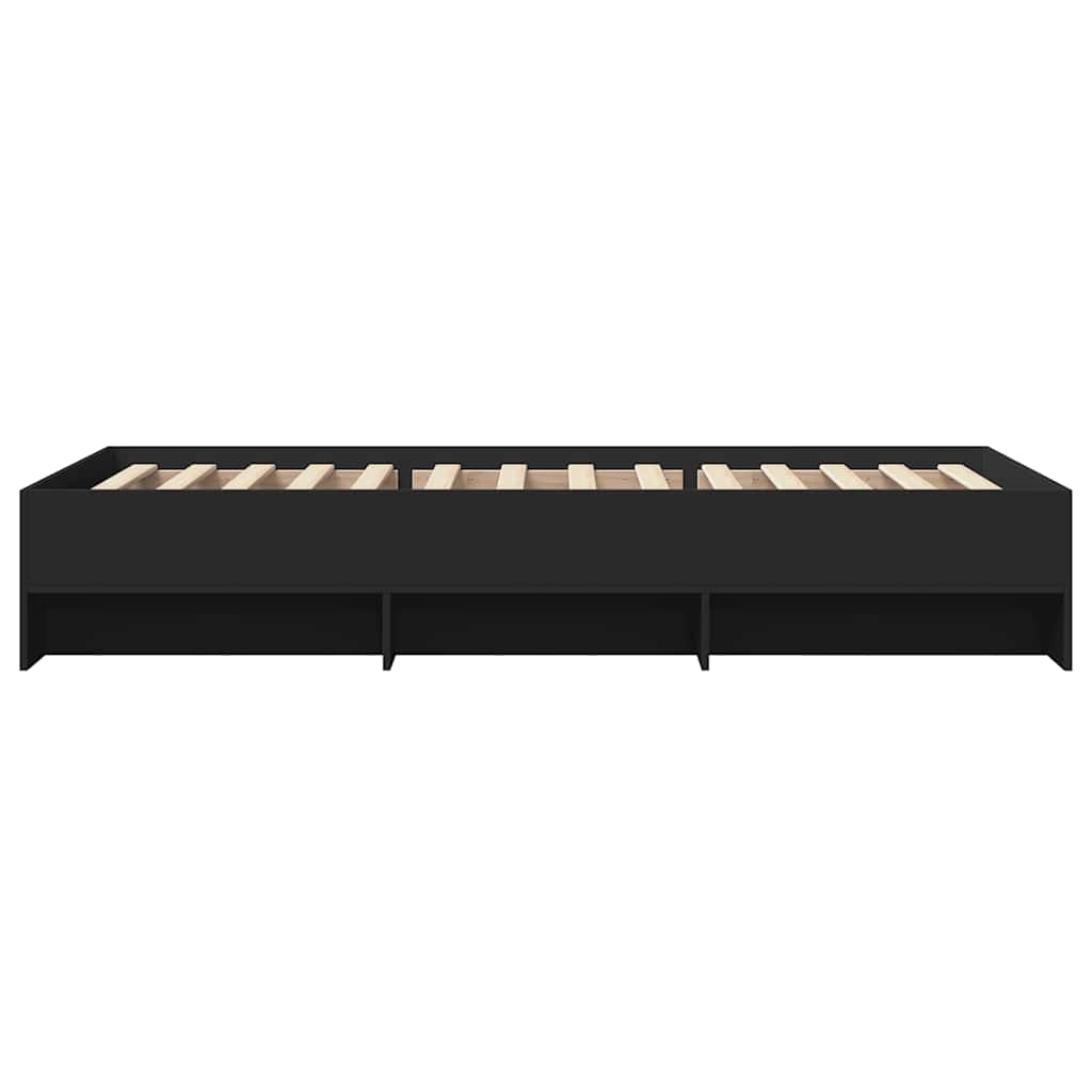 sengeramme 75x190 cm konstrueret træ sort