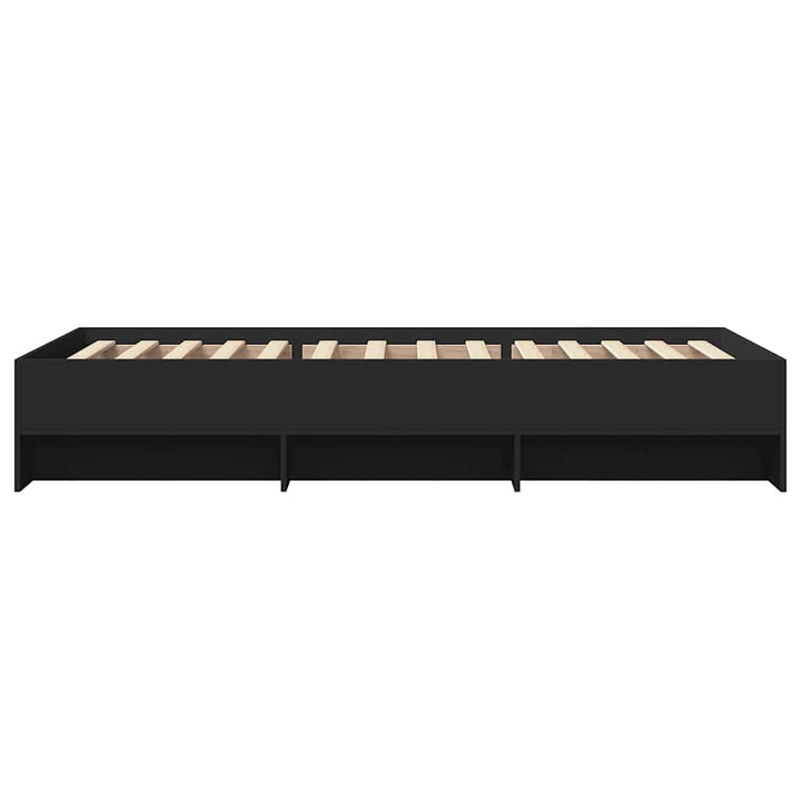sengeramme 75x190 cm konstrueret træ sort