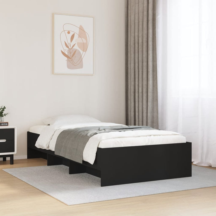 sengeramme 75x190 cm konstrueret træ sort
