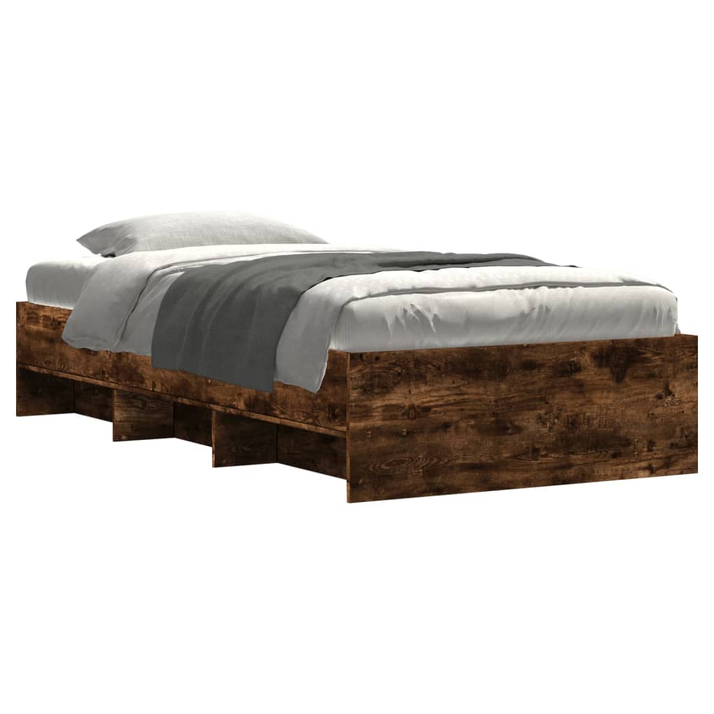 sengeramme 75x190 cm uden madras konstrueret træ røget eg
