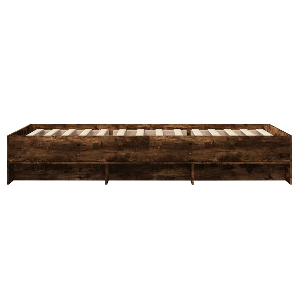 sengeramme 75x190 cm uden madras konstrueret træ røget eg