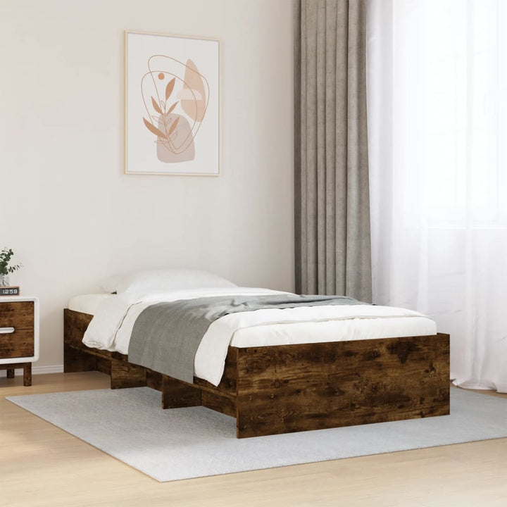 sengeramme 75x190 cm uden madras konstrueret træ røget eg