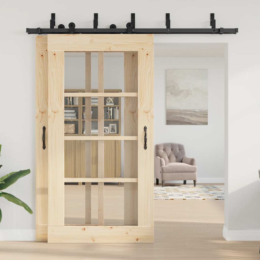 skinnesæt til skydedør 213,5 cm stål sort