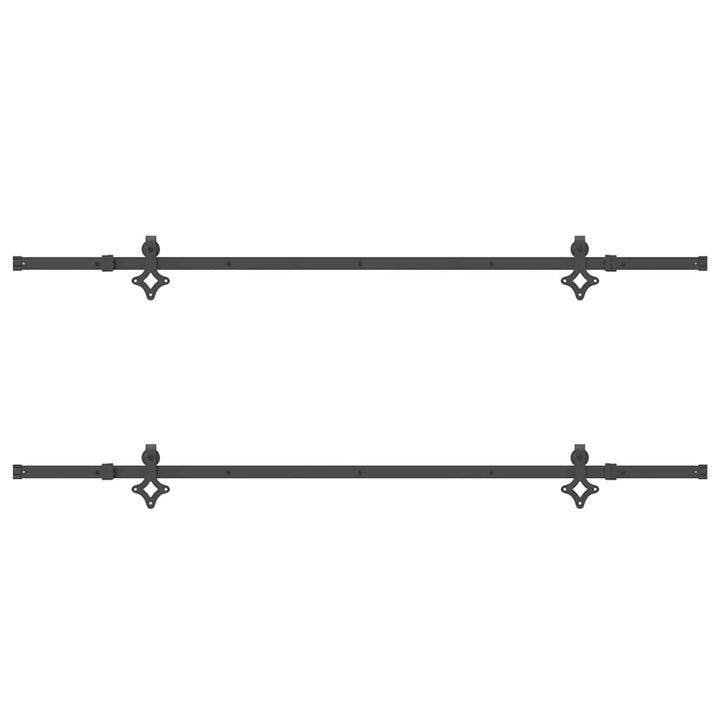 skinnesæt til skydedør 213,5 cm stål sort