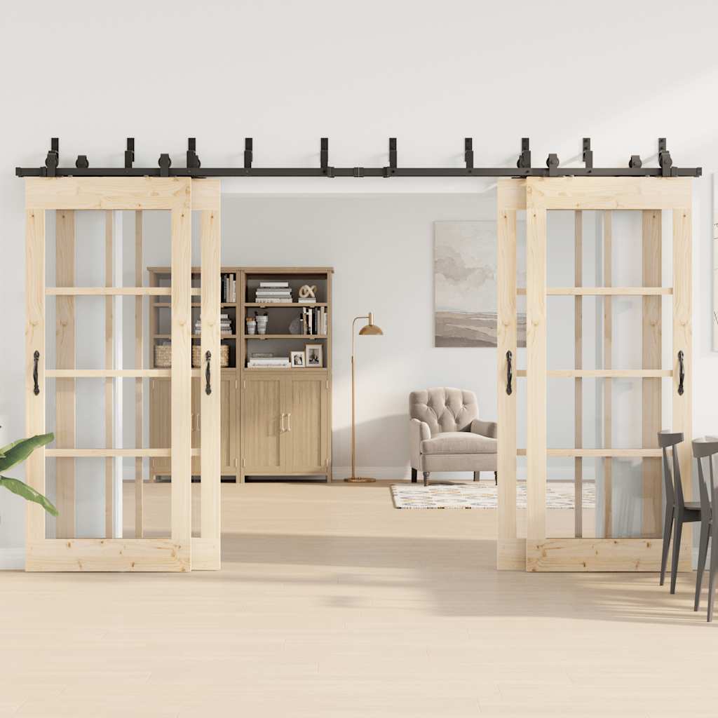 skinnesæt til skydedør 366 cm stål sort