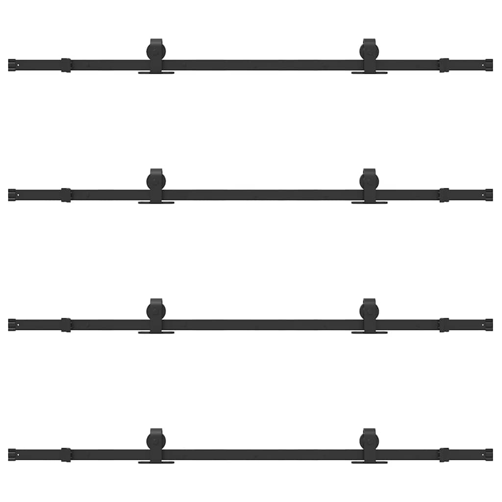 skinnesæt til skydedør 366 cm stål sort