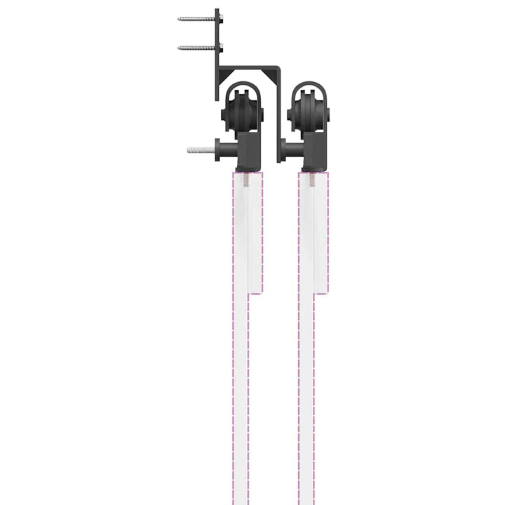 skinnesæt til skydedør 305 cm stål sort