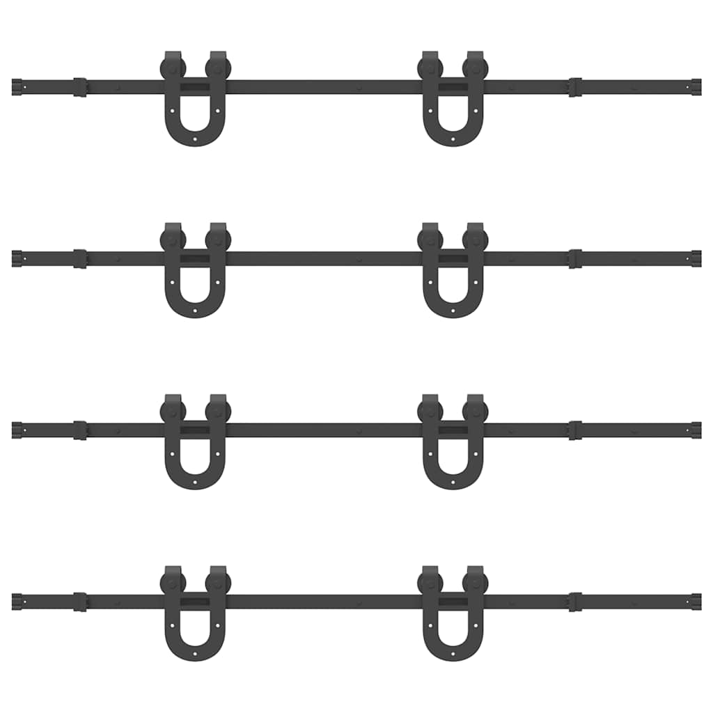 skinnesæt til skydedør 366 cm stål sort