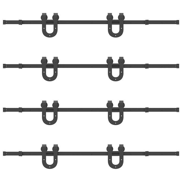 skinnesæt til skydedør 366 cm stål sort