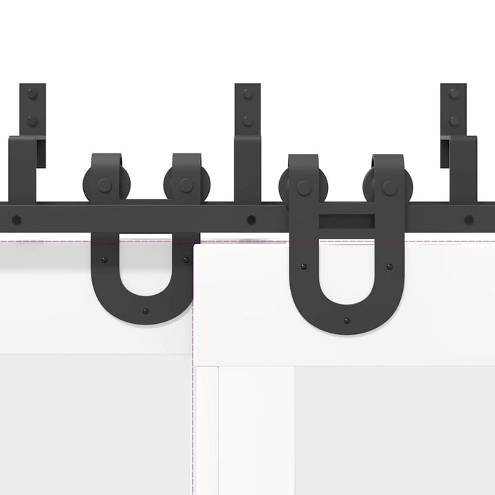 skinnesæt til skydedør 366 cm stål sort