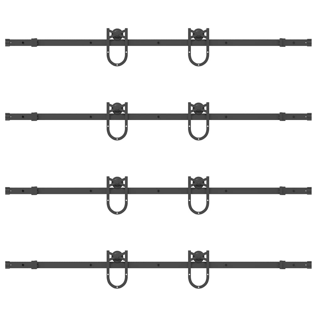 skinnesæt til skydedør 366 cm stål sort