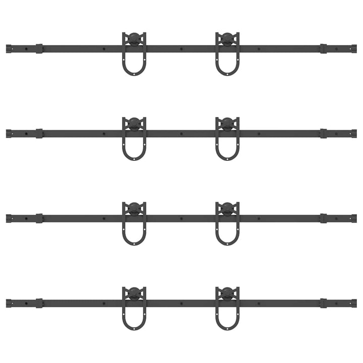 skinnesæt til skydedør 366 cm stål sort