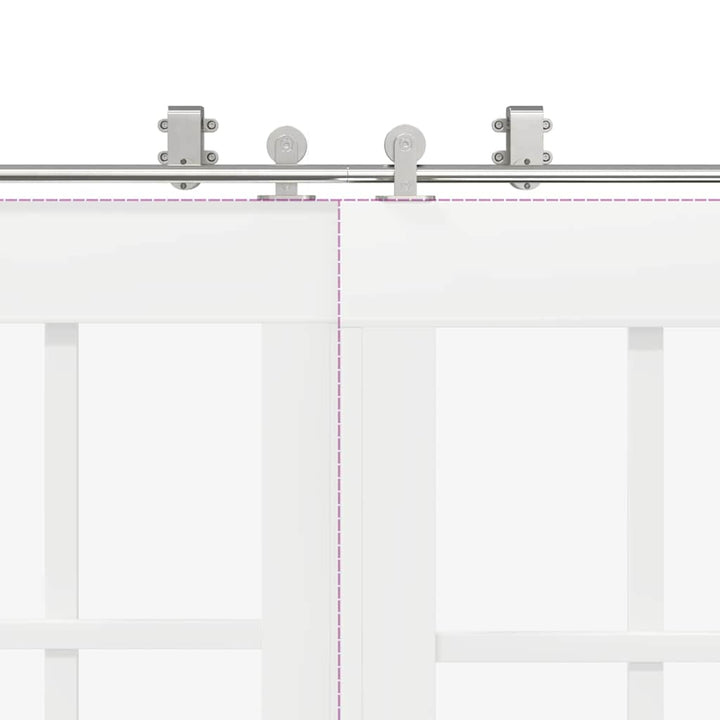 hardwarekit til skydedør 183 cm rustfrit stål sølvfarvet