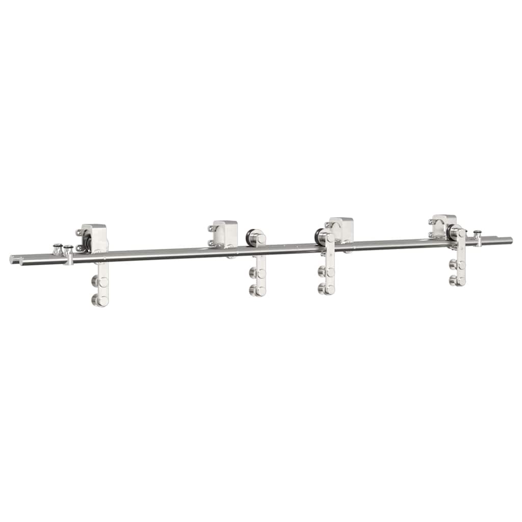 hardwarekit til skydedør 183 cm rustfrit stål sølvfarvet