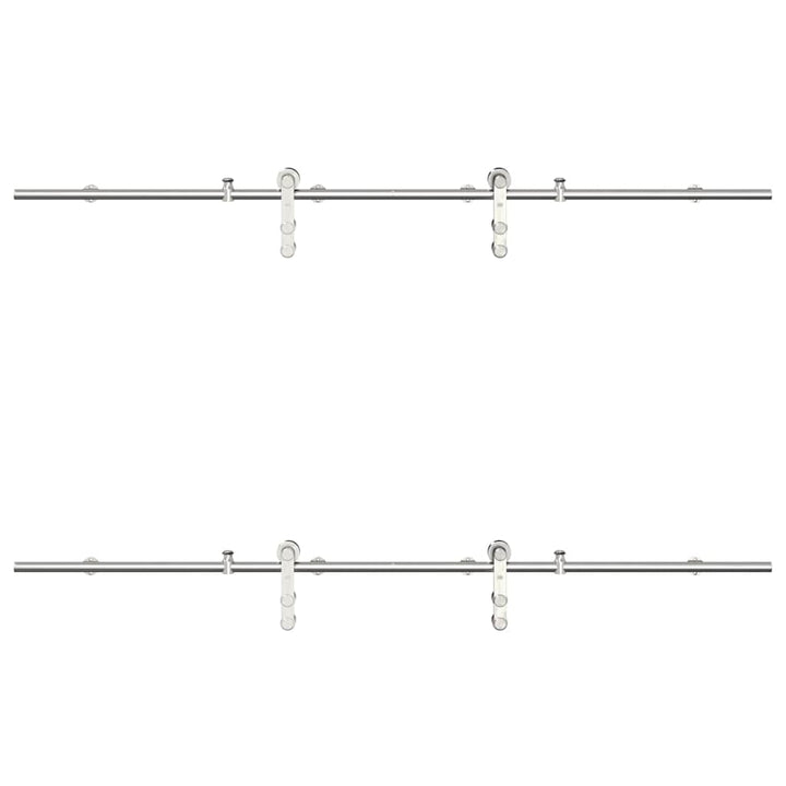 hardwarekit til skydedør 183 cm rustfrit stål sølvfarvet