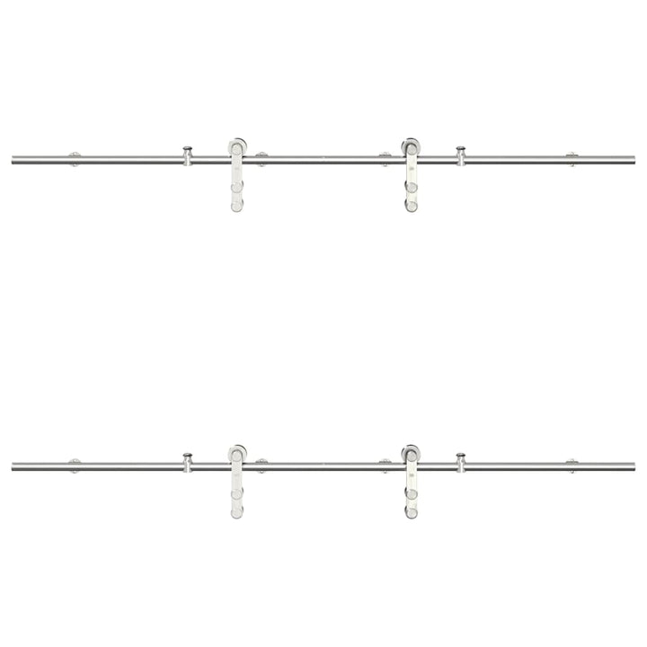 hardwarekit til skydedør 183 cm rustfrit stål sølvfarvet