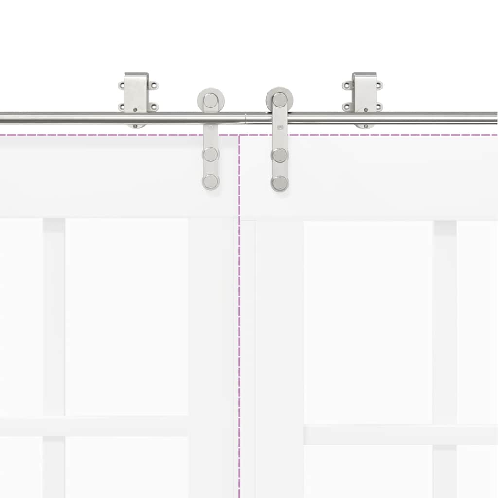 hardwarekit til skydedør 183 cm rustfrit stål sølvfarvet