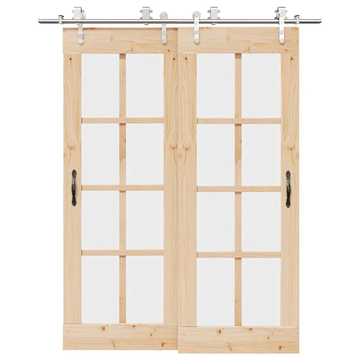 hardwarekit til skydedør 183 cm rustfrit stål sølvfarvet