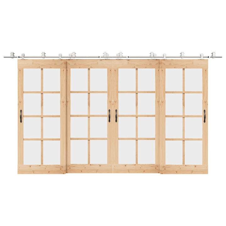 hardwarekit til skydedør 200 cm rustfrit stål sølvfarvet