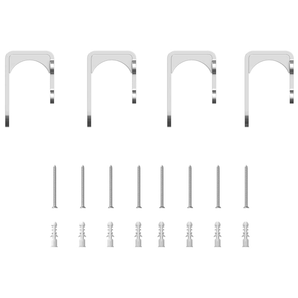 hardwarekit til skydedør 183 cm rustfrit stål sølvfarvet