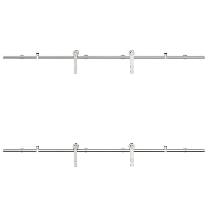 hardwarekit til skydedør 183 cm rustfrit stål sølvfarvet