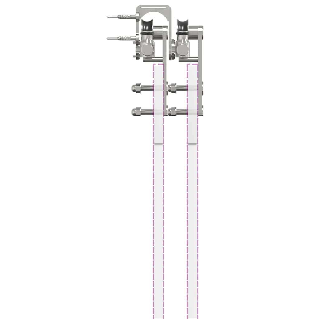 hardwarekit til skydedør 183 cm rustfrit stål sølvfarvet