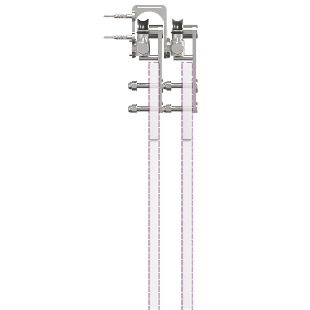 hardwarekit til skydedør 200 cm rustfrit stål sølvfarvet