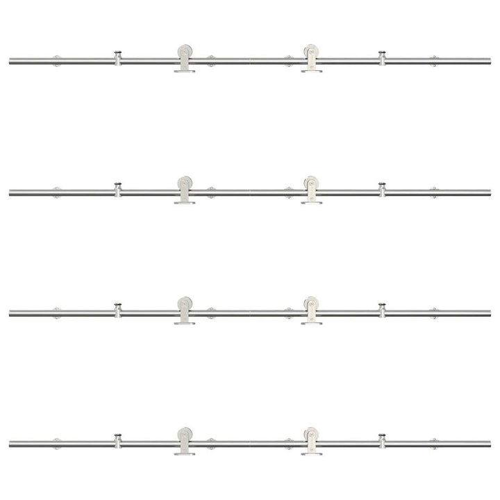 hardwarekit til skydedør 366 cm rustfrit stål sølvfarvet