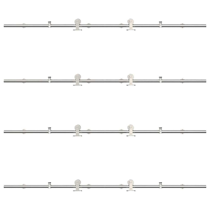 hardwarekit til skydedør 400 cm rustfrit stål sølvfarvet