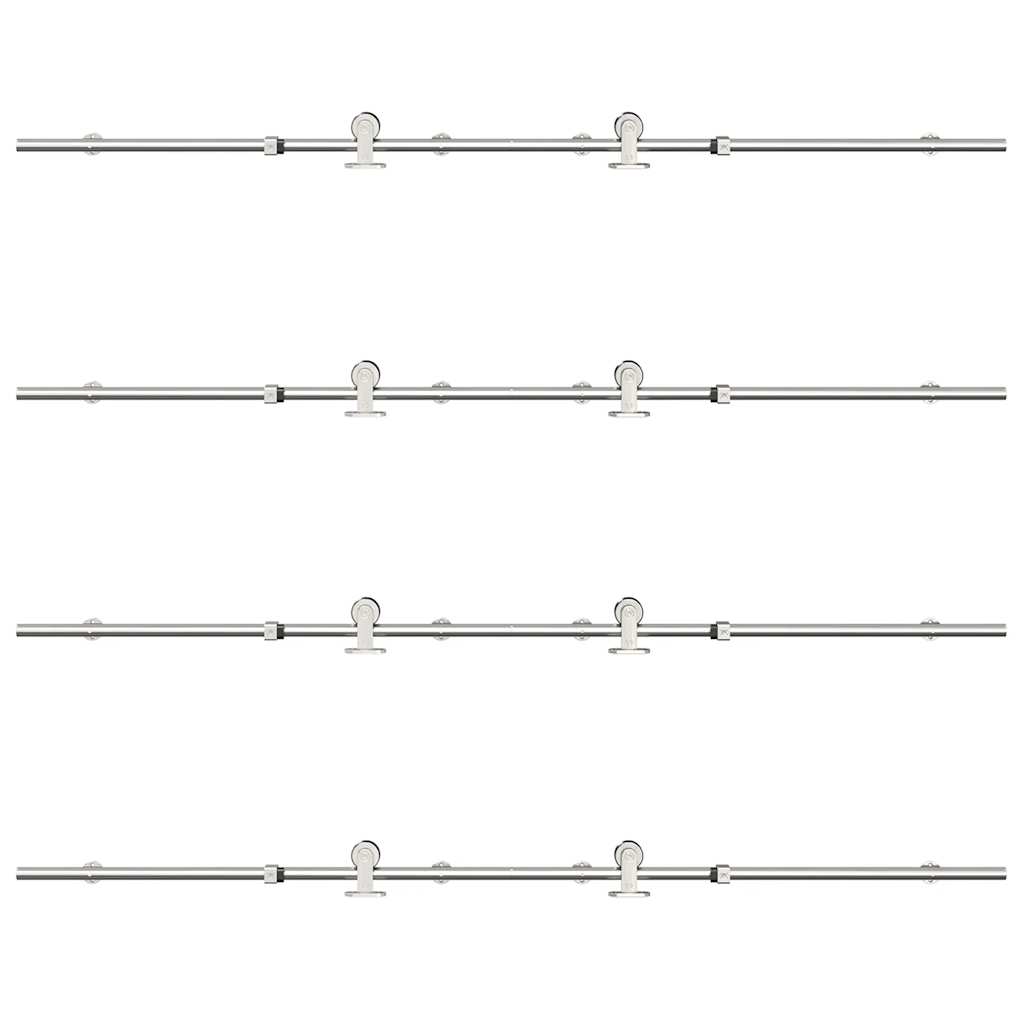 hardwarekit til skydedør 366 cm rustfrit stål sølvfarvet
