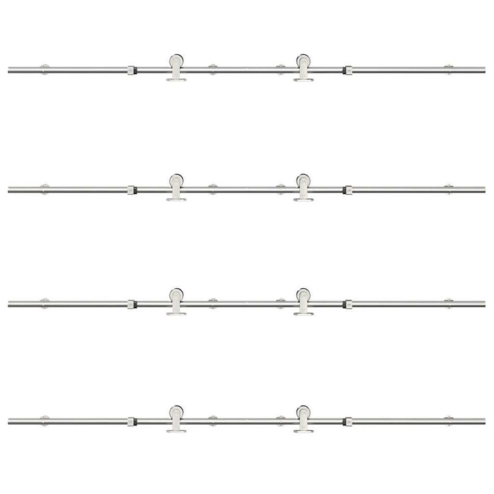 hardwarekit til skydedør 366 cm rustfrit stål sølvfarvet